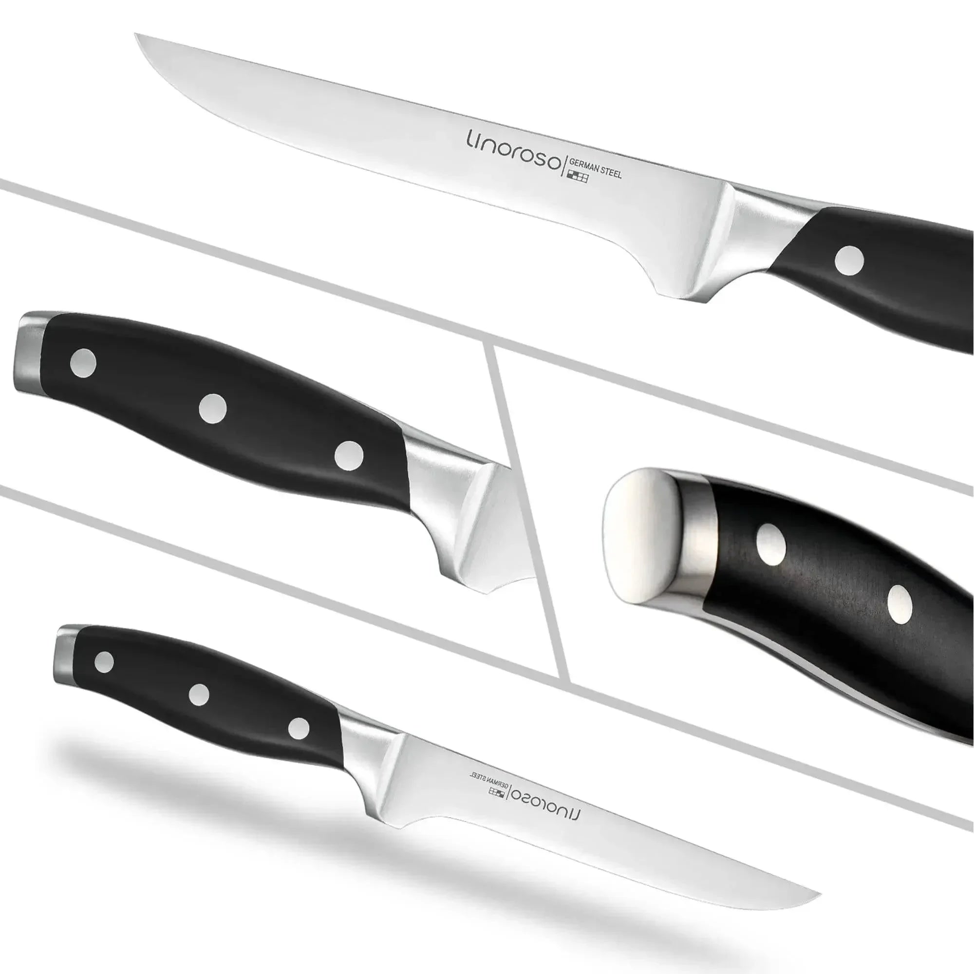 linoroso Paring Knife 3.5 inch Small Kitchen Knife with Elegant Gift Box, Sharp Forged German Carbon Stainless Steel Fruit Knife, Full Tang, Ergonomic Handle-Classic Series - Linoroso