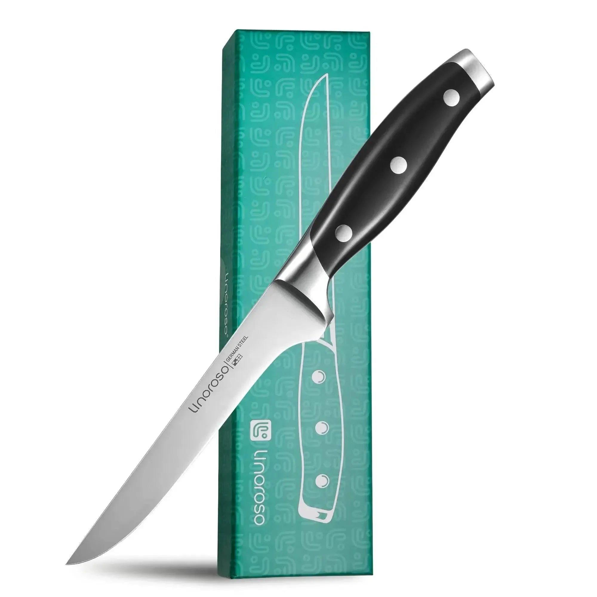 linoroso Paring Knife 3.5 inch Small Kitchen Knife with Elegant Gift Box, Sharp Forged German Carbon Stainless Steel Fruit Knife, Full Tang, Ergonomic Handle-Classic Series - Linoroso