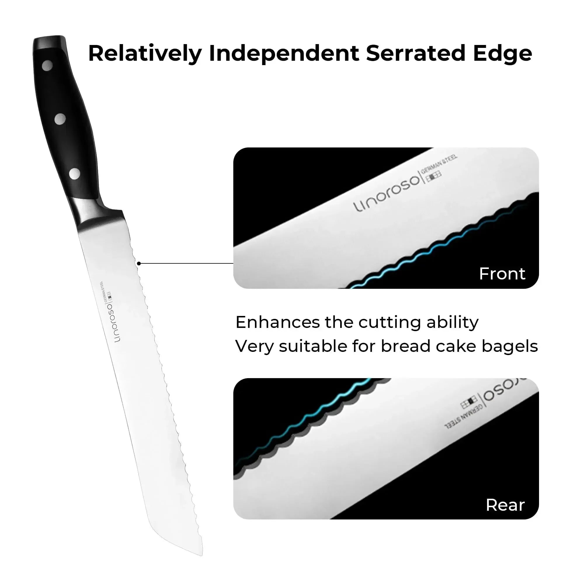 linoroso Paring Knife 3.5 inch Small Kitchen Knife with Elegant Gift Box, Sharp Forged German Carbon Stainless Steel Fruit Knife, Full Tang, Ergonomic Handle-Classic Series - Linoroso