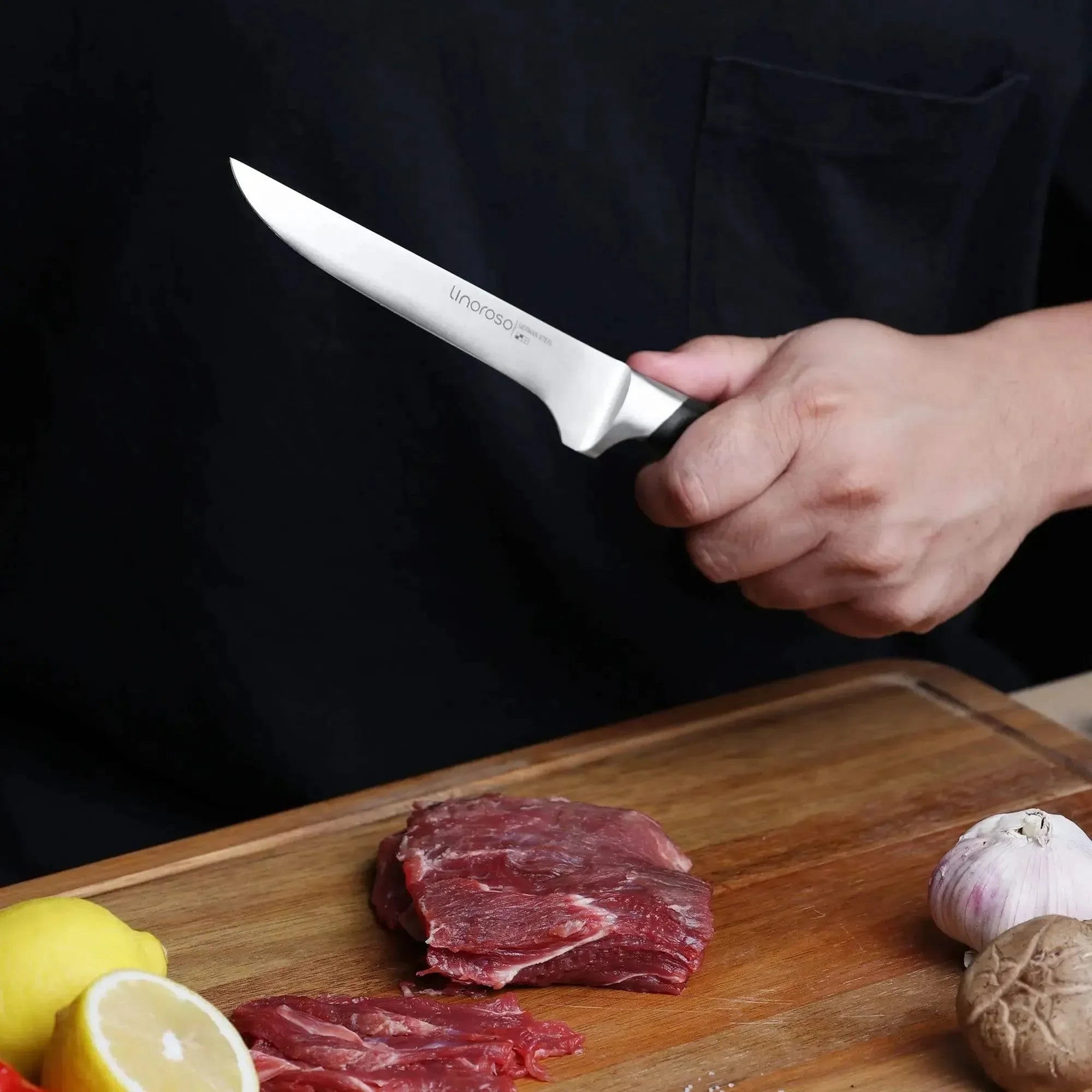 linoroso Paring Knife 3.5 inch Small Kitchen Knife with Elegant Gift Box, Sharp Forged German Carbon Stainless Steel Fruit Knife, Full Tang, Ergonomic Handle-Classic Series - Linoroso