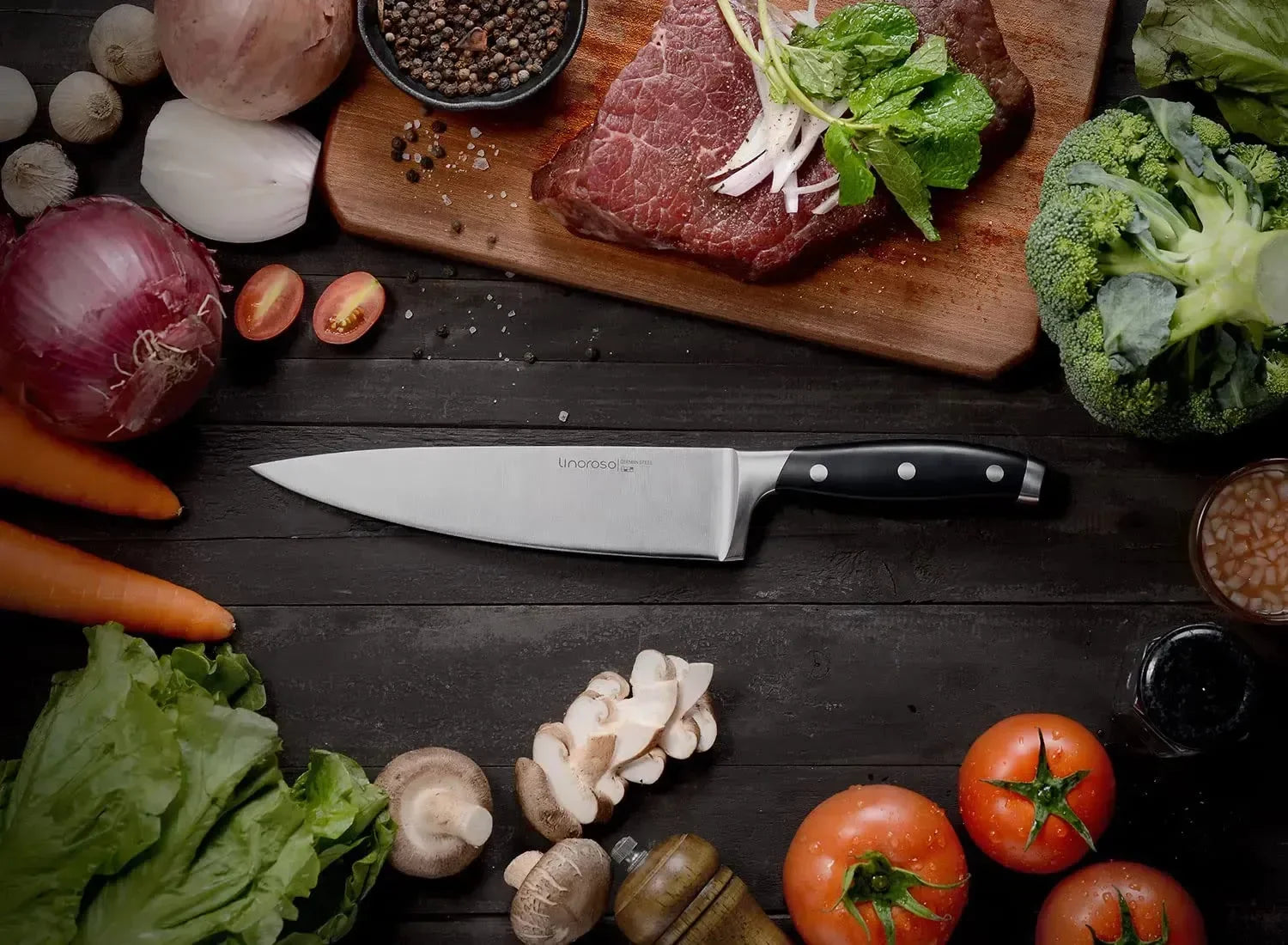 linoroso Paring Knife 3.5 inch Small Kitchen Knife with Elegant Gift Box, Sharp Forged German Carbon Stainless Steel Fruit Knife, Full Tang, Ergonomic Handle-Classic Series - Linoroso