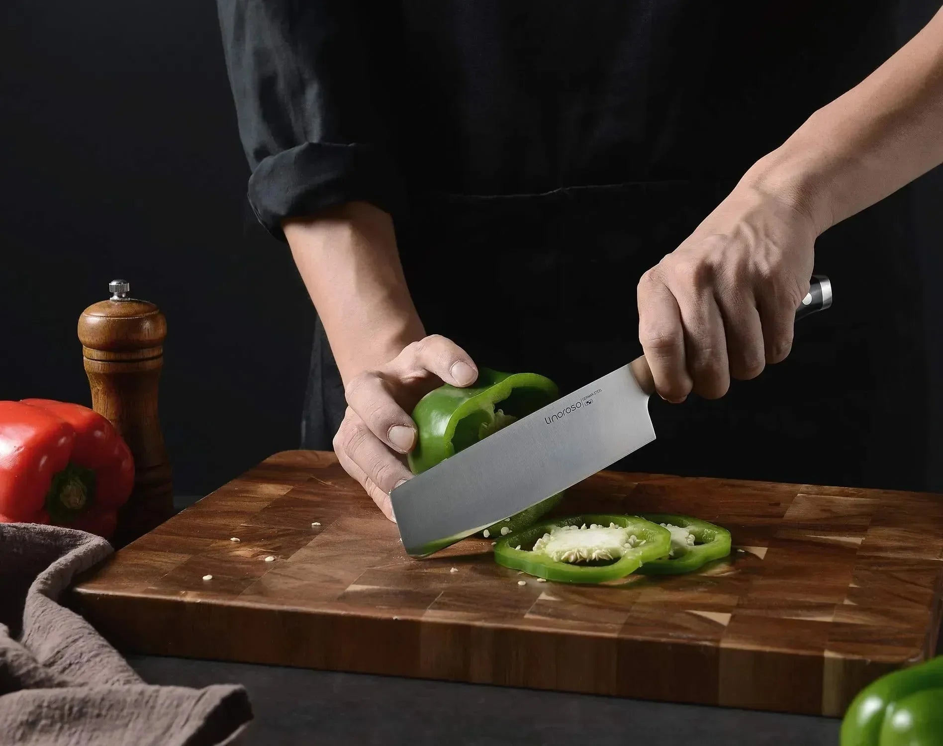linoroso Paring Knife 3.5 inch Small Kitchen Knife with Elegant Gift Box, Sharp Forged German Carbon Stainless Steel Fruit Knife, Full Tang, Ergonomic Handle-Classic Series - Linoroso
