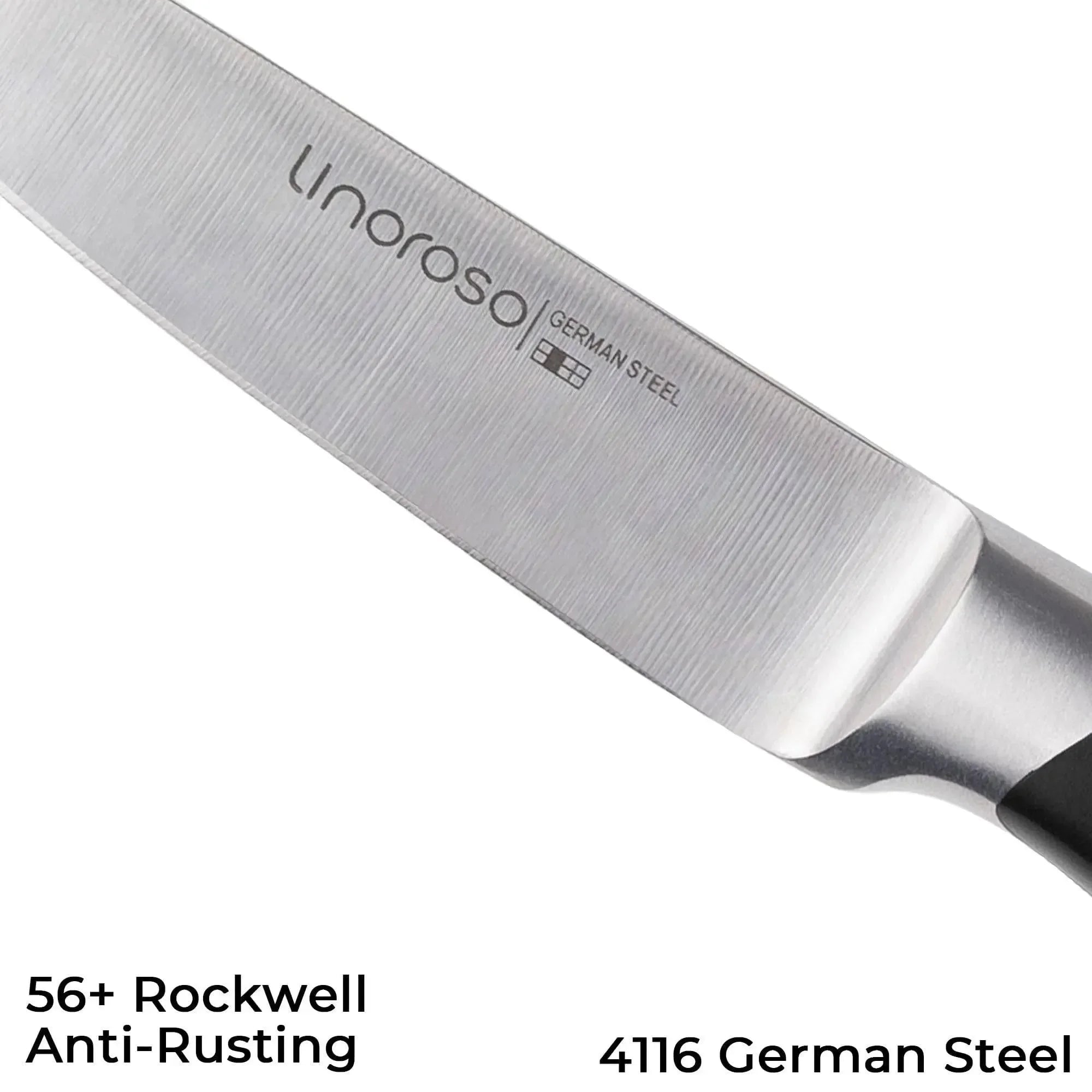 linoroso Paring Knife 3.5 inch Small Kitchen Knife with Elegant Gift Box, Sharp Forged German Carbon Stainless Steel Fruit Knife, Full Tang, Ergonomic Handle-Classic Series - Linoroso