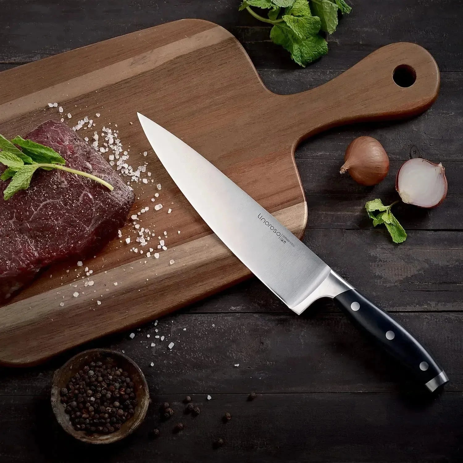 linoroso Paring Knife 3.5 inch Small Kitchen Knife with Elegant Gift Box, Sharp Forged German Carbon Stainless Steel Fruit Knife, Full Tang, Ergonomic Handle-Classic Series - Linoroso