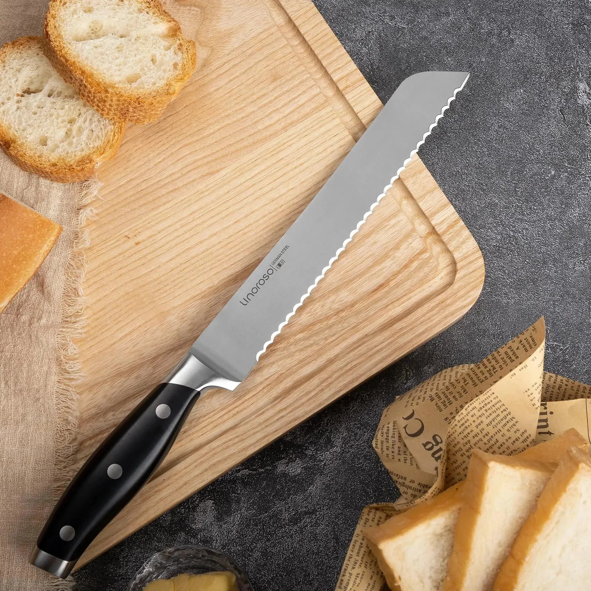 linoroso Paring Knife 3.5 inch Small Kitchen Knife with Elegant Gift Box, Sharp Forged German Carbon Stainless Steel Fruit Knife, Full Tang, Ergonomic Handle-Classic Series - Linoroso