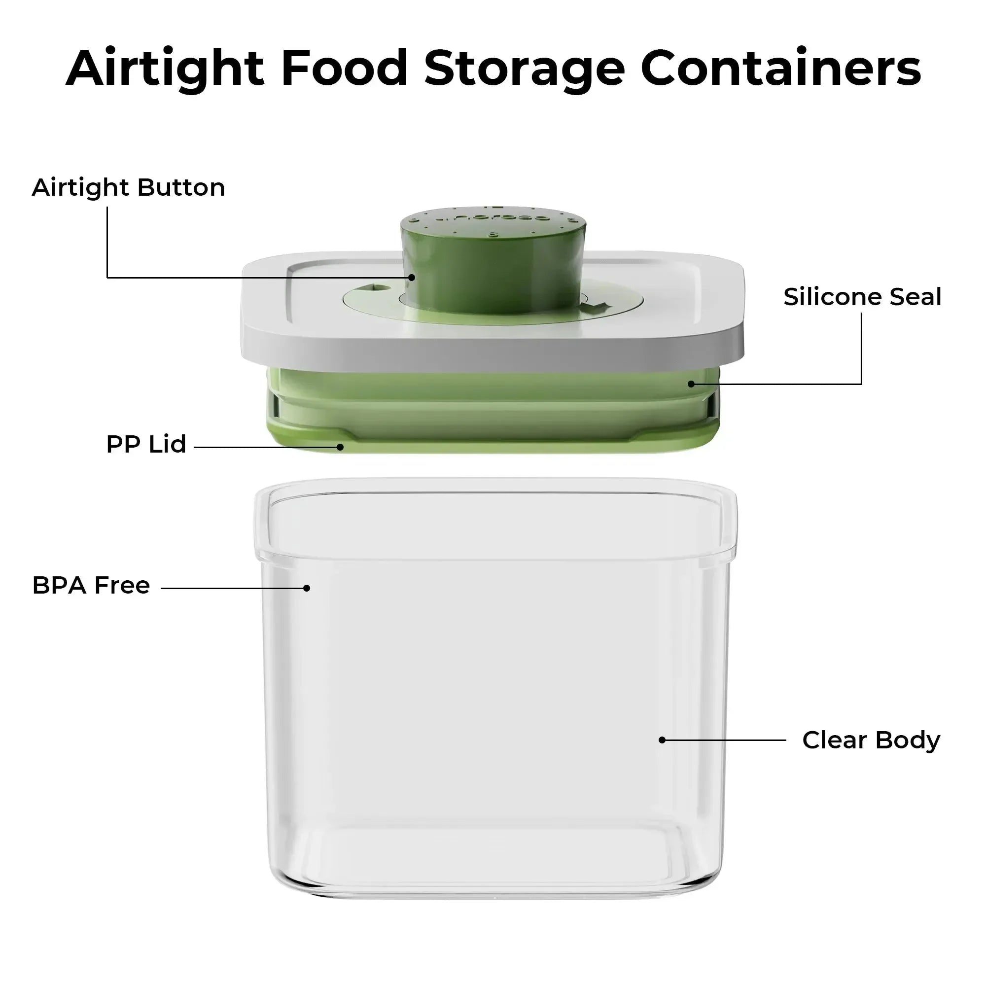 linoroso Food Storage Containers with Date Recording Lids-5 Pieces Set - Linoroso
