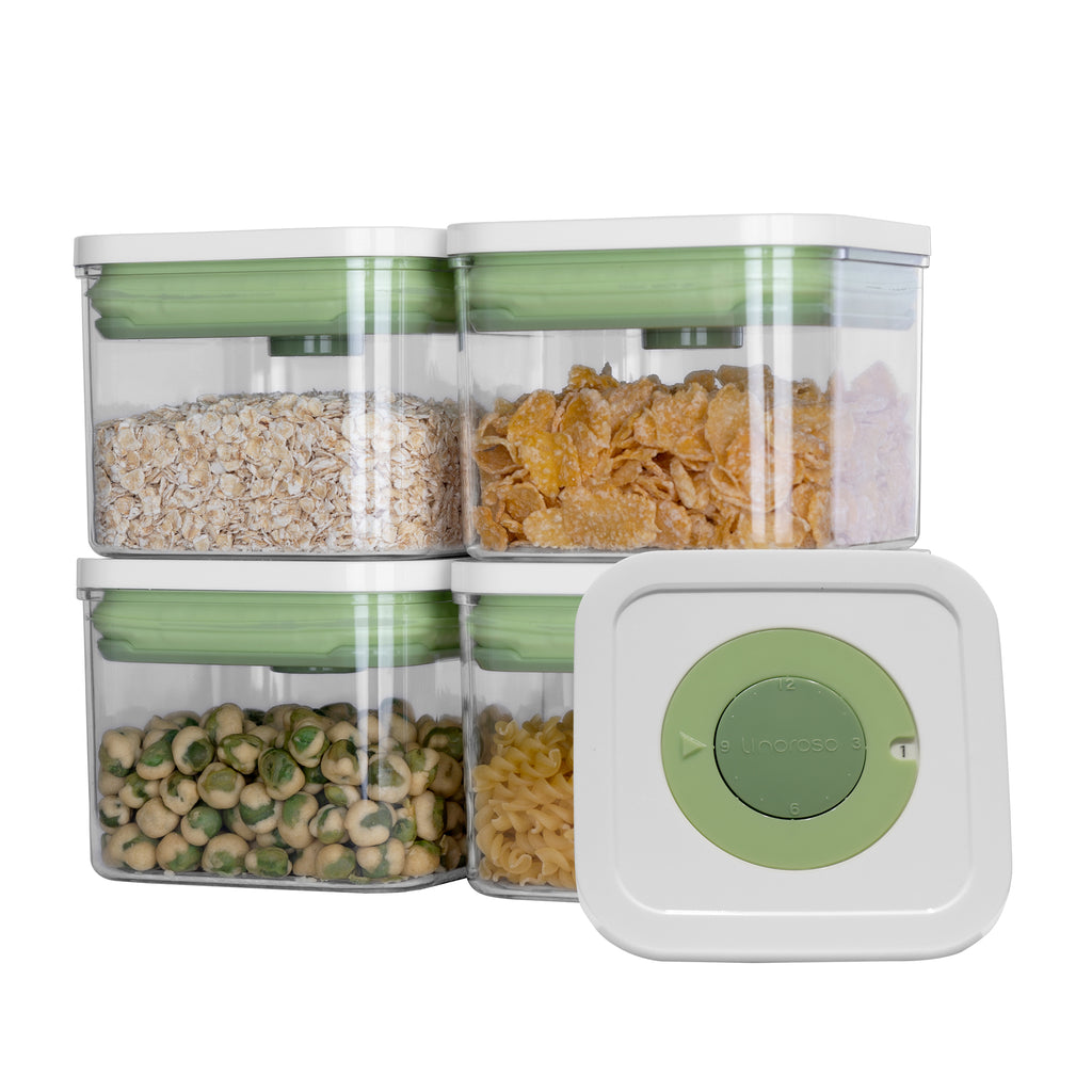 linoroso Food Storage Containers with Date Recording Lids-4 Pieces Set