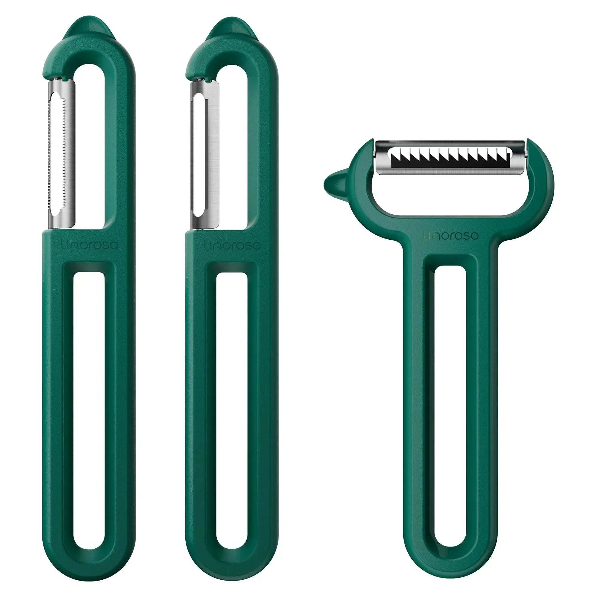 Linoroso 3 Pieces Vegetable Peeler Set with Straight Peeler - Linoroso