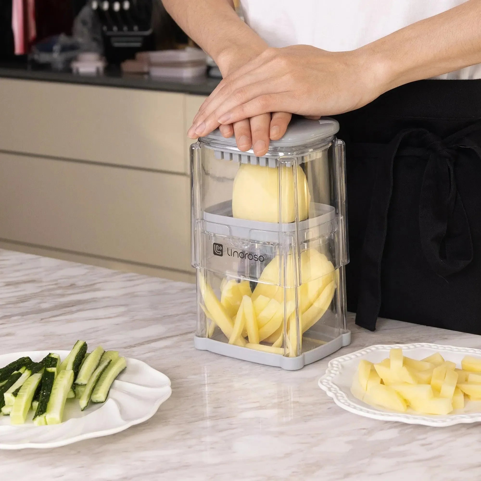 Linoroso French Fry Cutter, 4-in-1 Multi-functiona - Linoroso