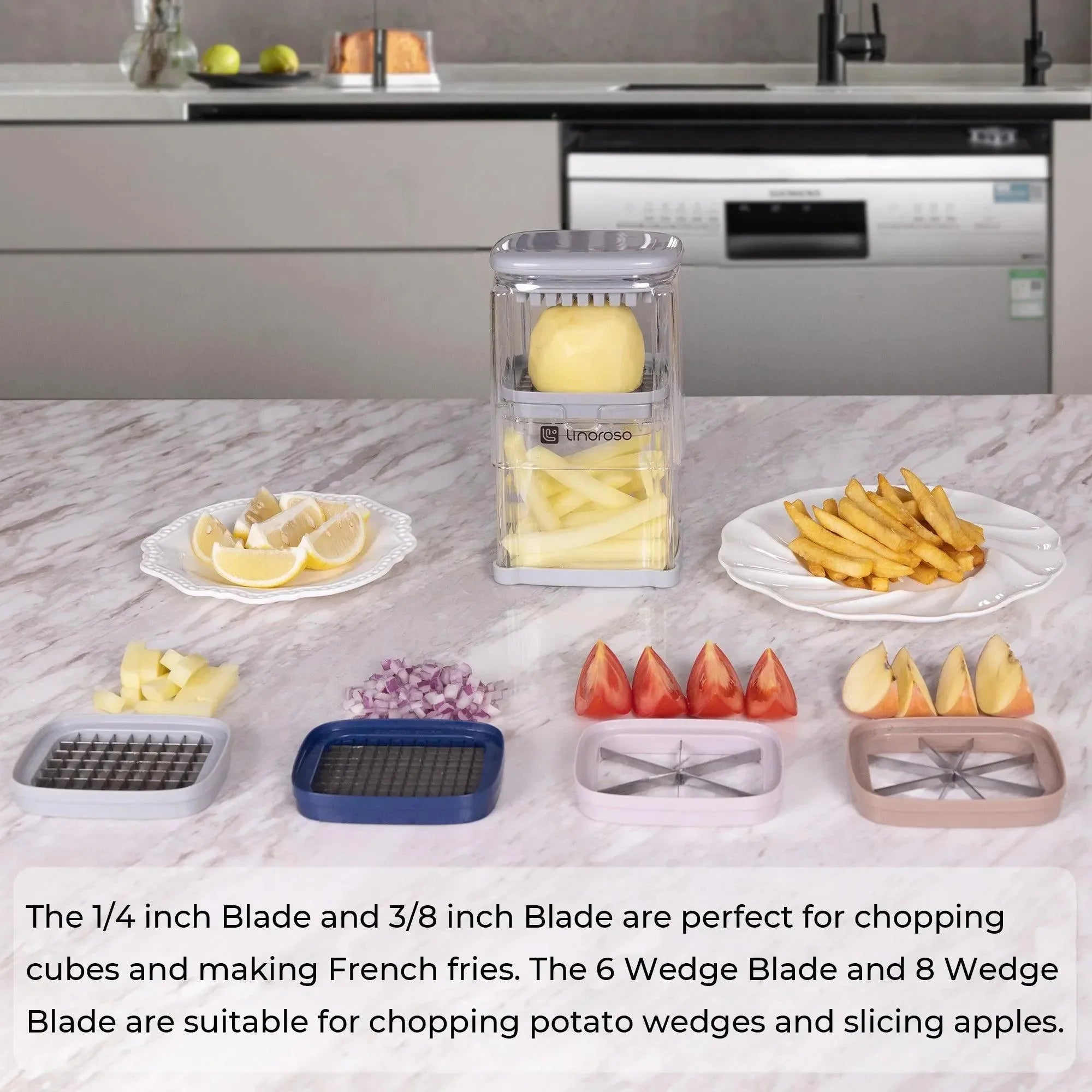 Linoroso French Fry Cutter, 4-in-1 Multi-functiona - Linoroso