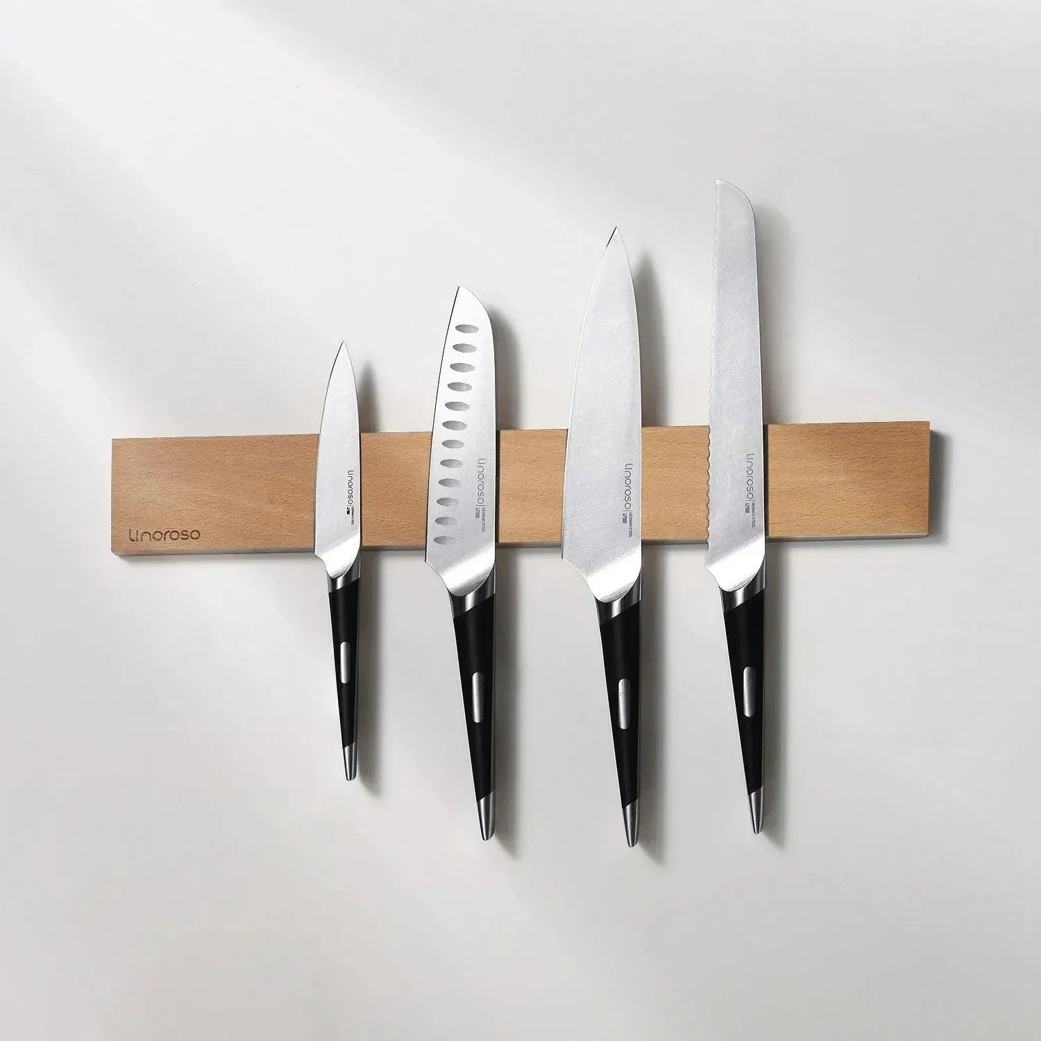 Linoroso 16.5'' Beech Wood Knife Magnetic Strip - Linoroso