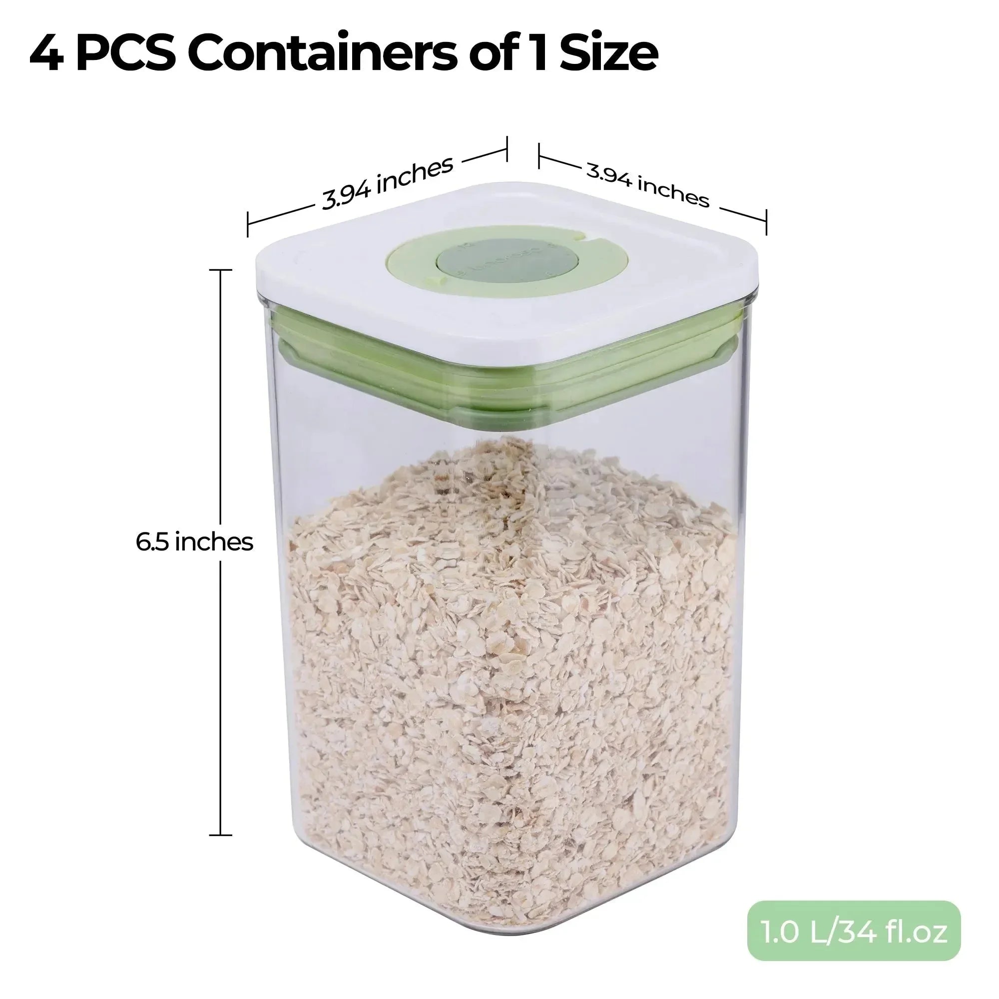 linoroso Food Storage Containers with Date Recording Lids-5 Pieces Set - Linoroso