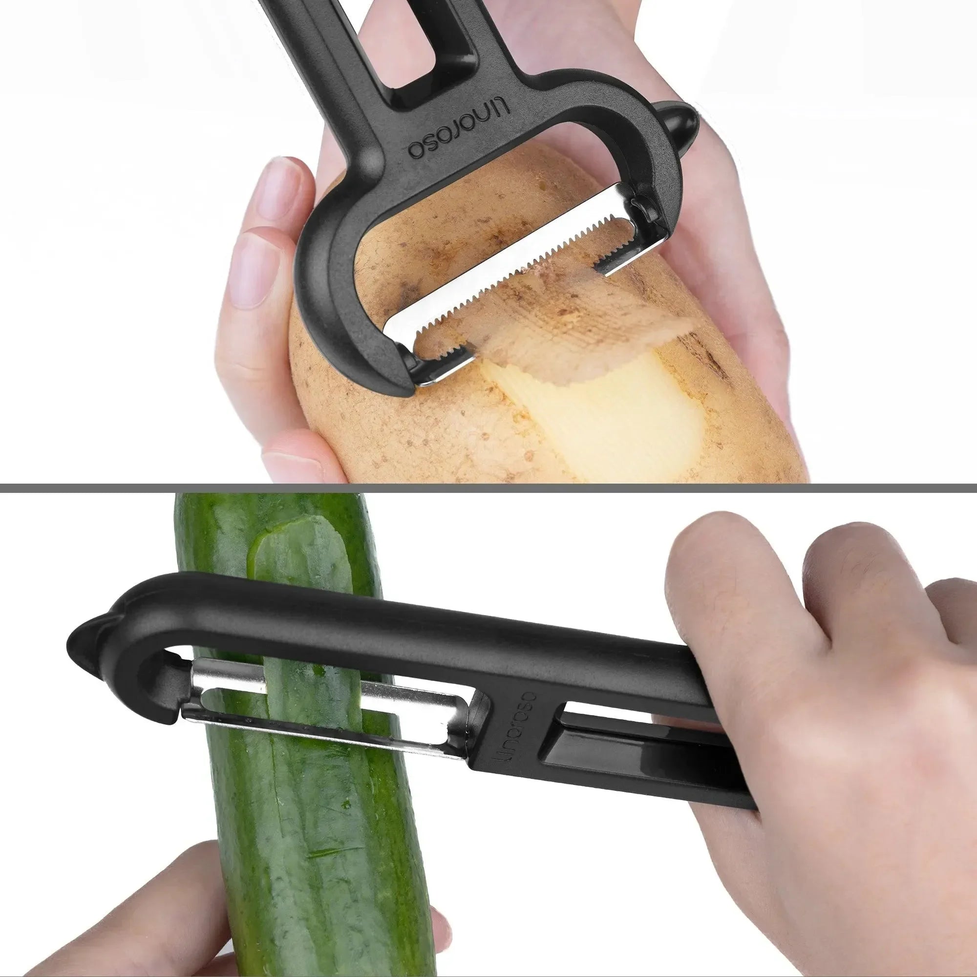 Linoroso 2 Pieces Vegetable Peeler Set with Straight Peeler and Serrated Peeler - Linoroso