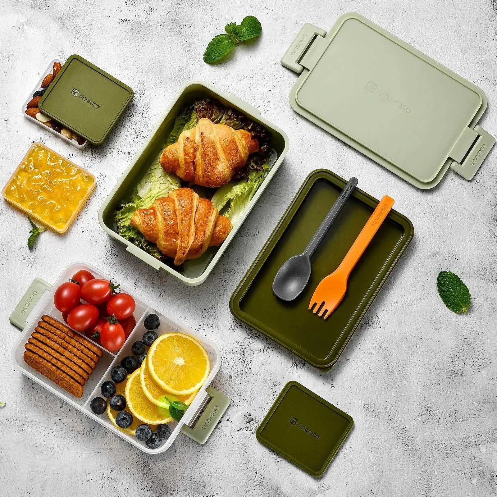 Linoroso Bento Box-Pale Mint - Linoroso