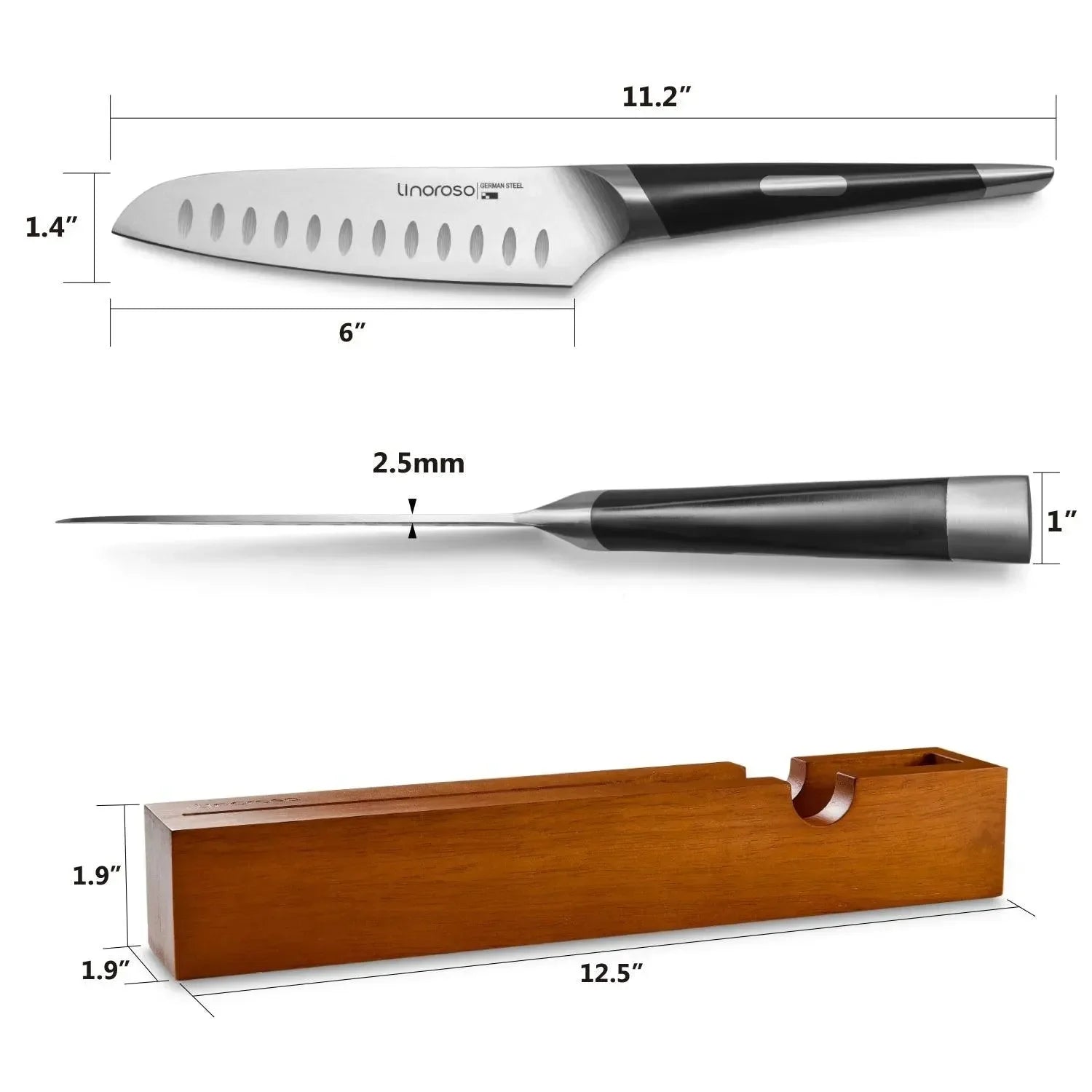 Linoroso 6 inch Santoku Knife - MAKO Series - Linoroso