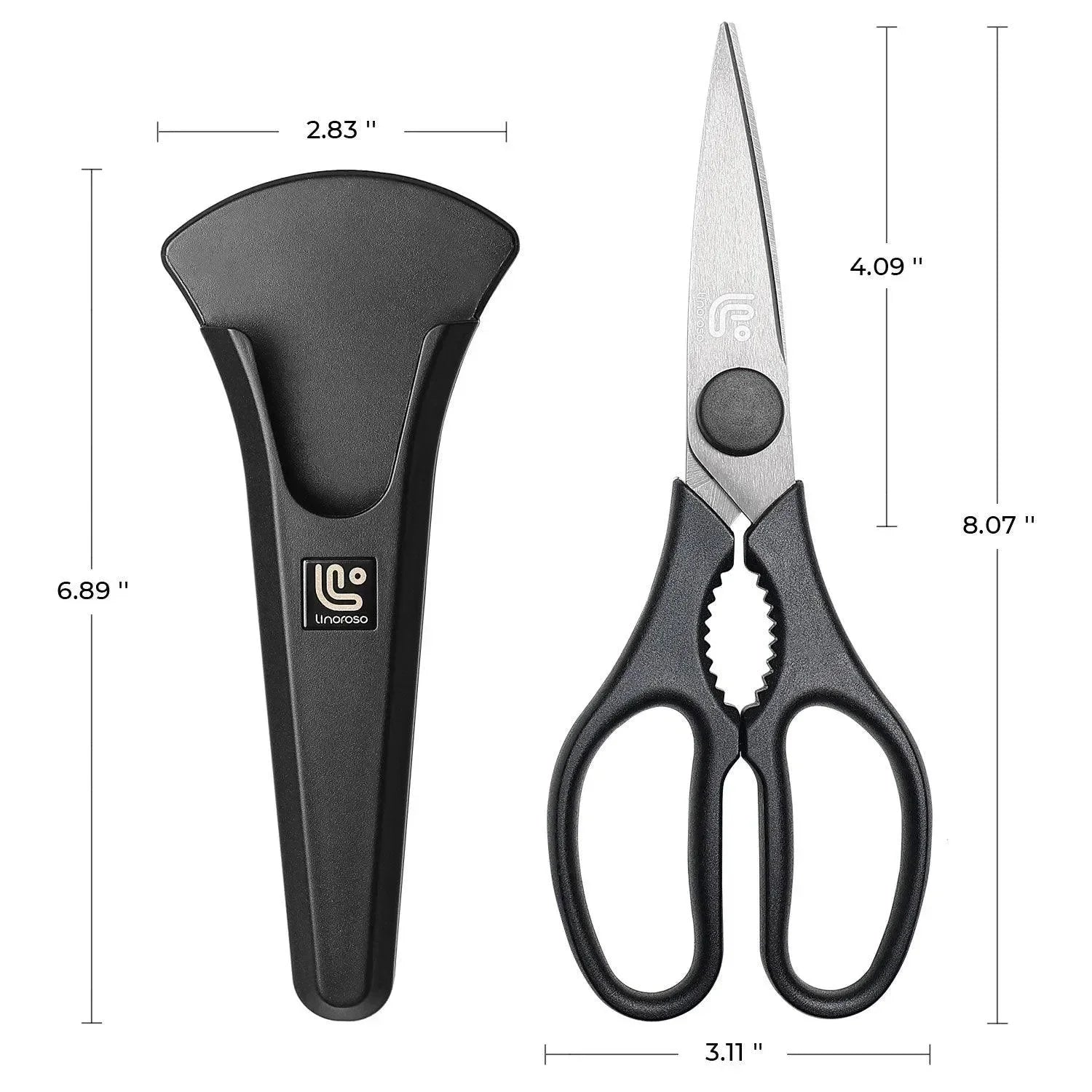 Linoroso Kitchen Scissors (Black) - Linoroso