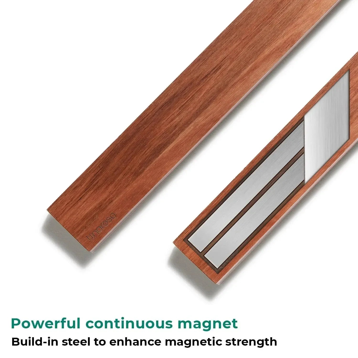 16 1/2 inch Wood Wall Mounted Magnetic Knife Strip - Linoroso
