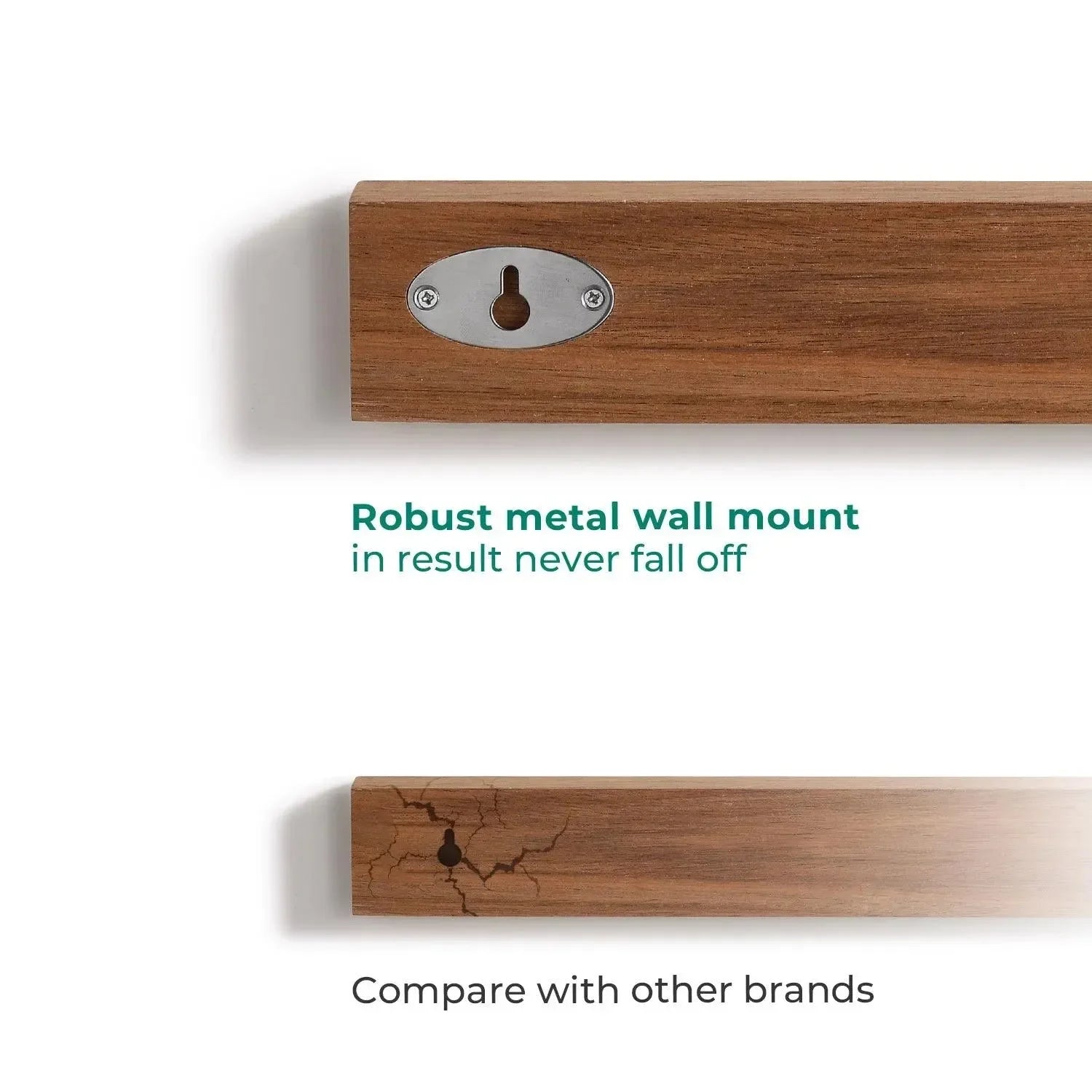 16 1/2 inch Wood Wall Mounted Magnetic Knife Strip - Linoroso