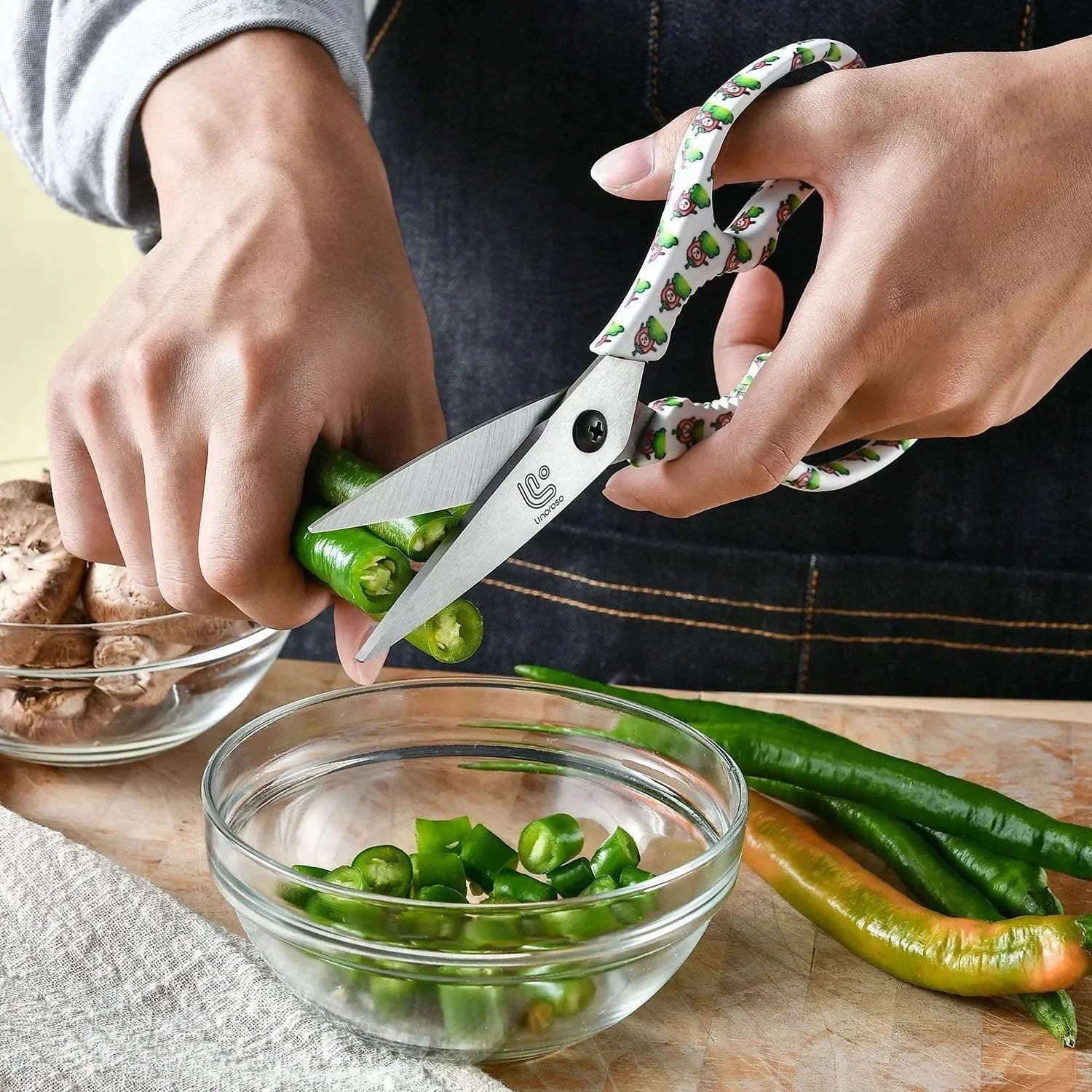 Linoroso Kitchen Scissors(Graphic,Chili) - Linoroso