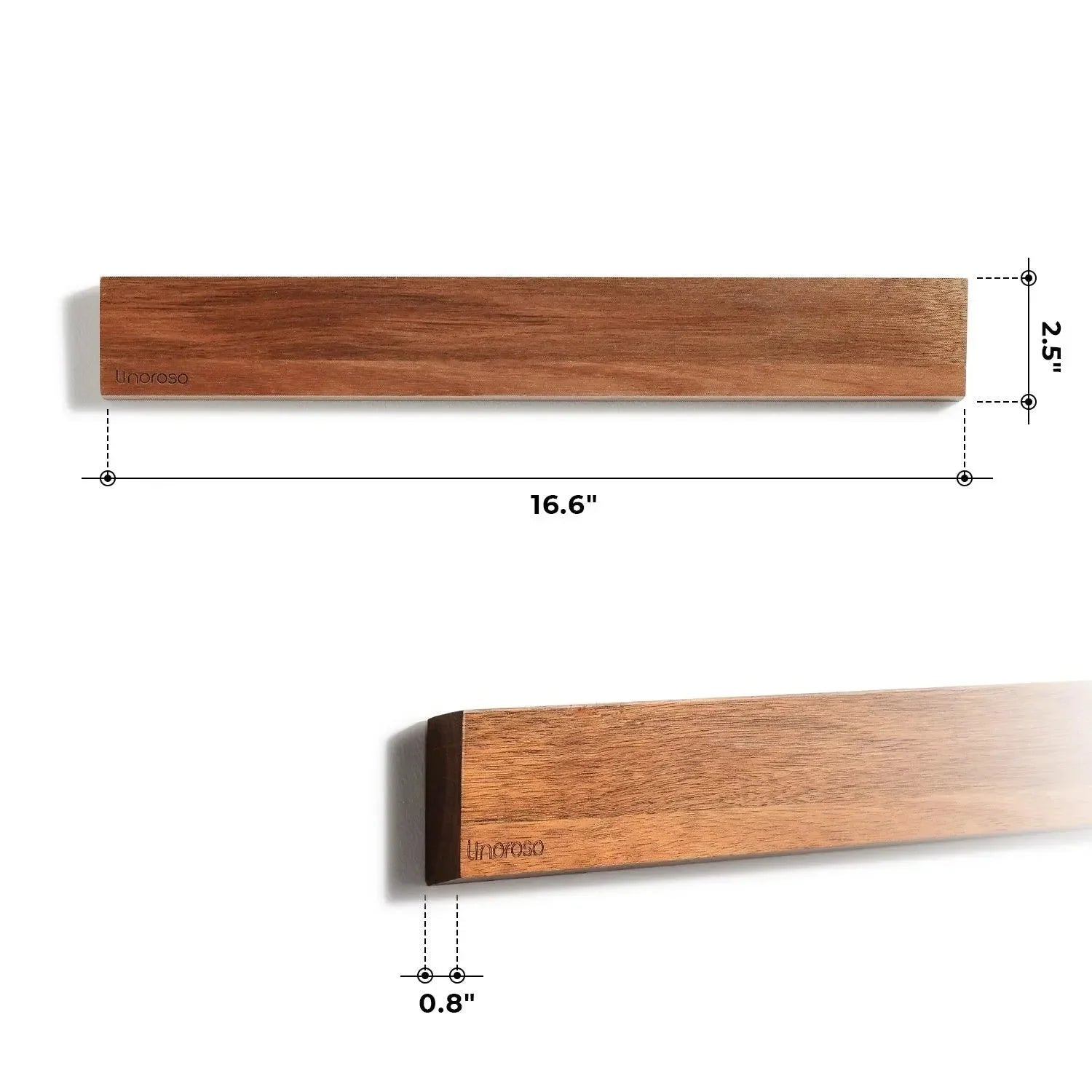 16 1/2 inch Wood Wall Mounted Magnetic Knife Strip - Linoroso