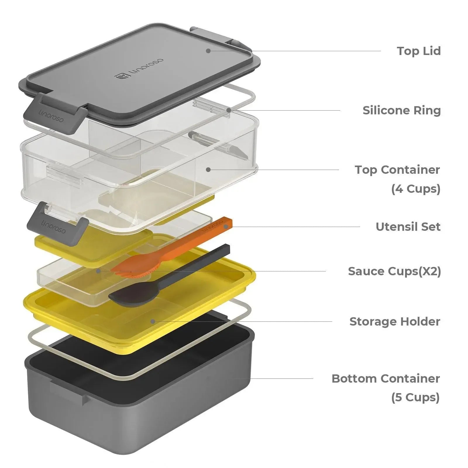 Linoroso Bento Box-Ultimate Gray