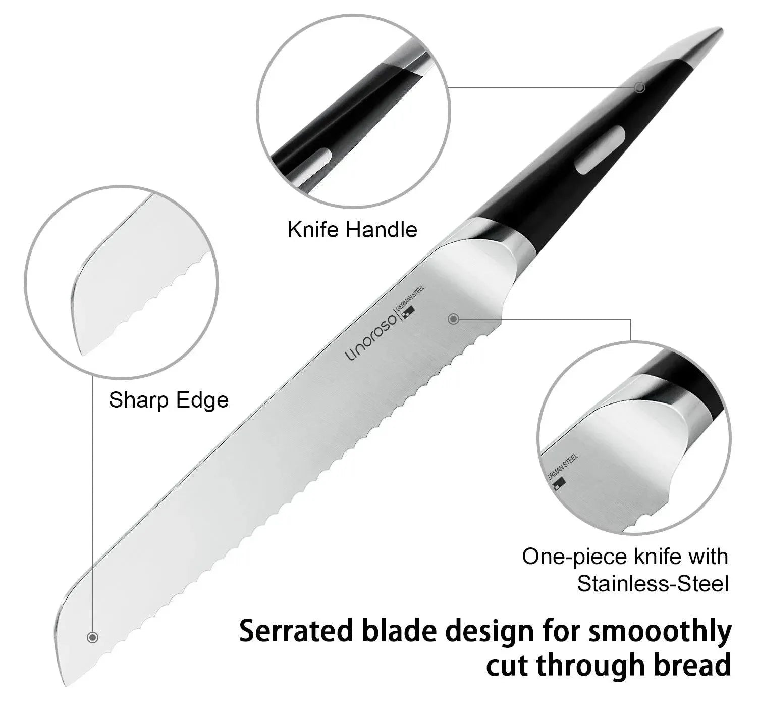 Linoroso 8 inch Bread Knife - MAKO Series