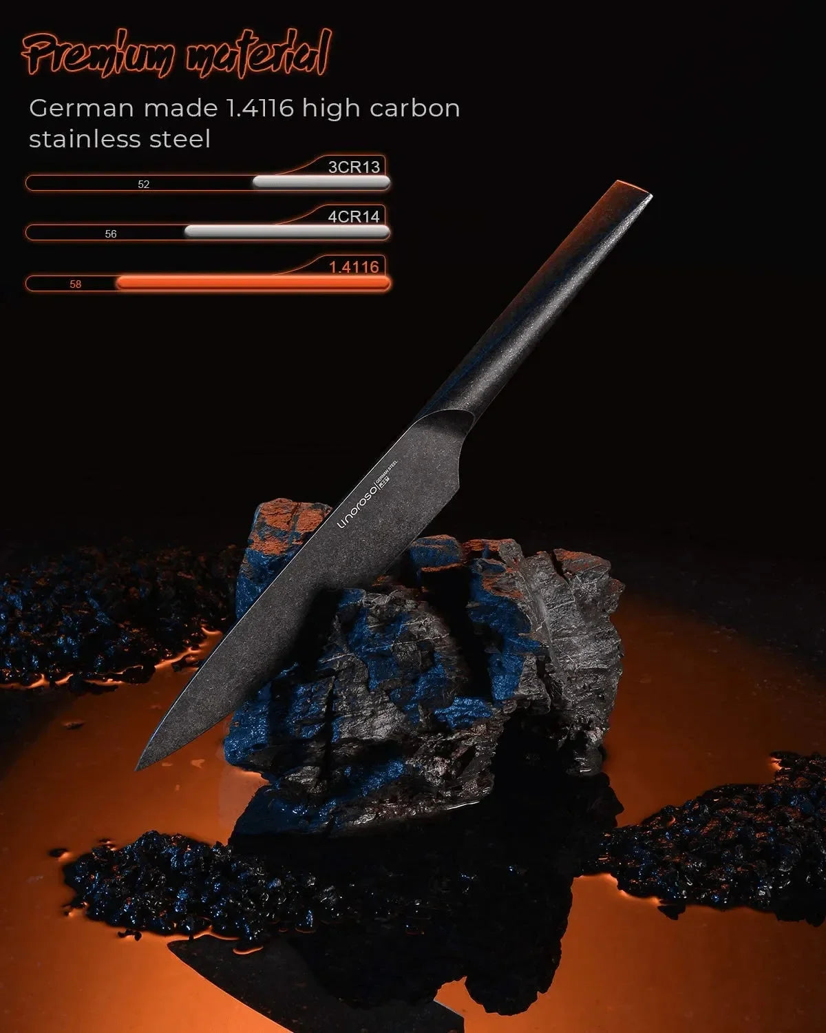 Linoroso 8 inch Chef Knife - METEORITE Series - Linoroso