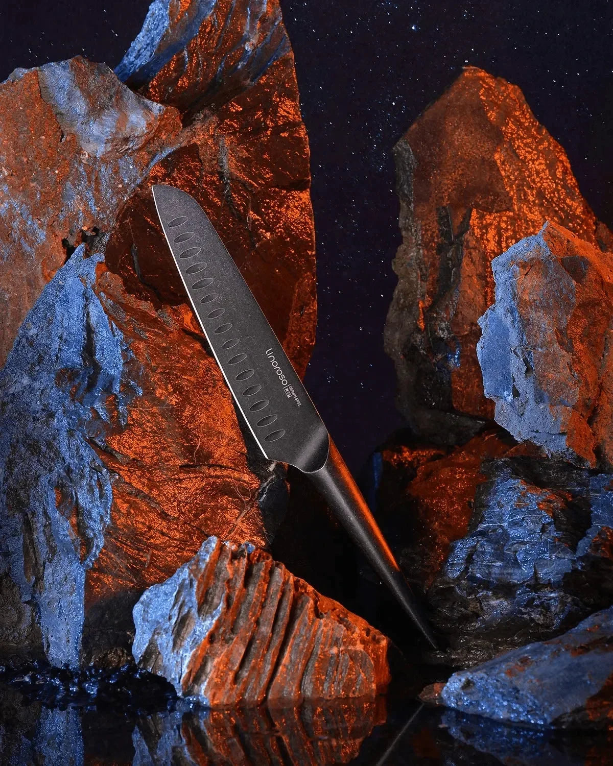 Linoroso 7 inch Santoku Knife - METEORITE Series - Linoroso