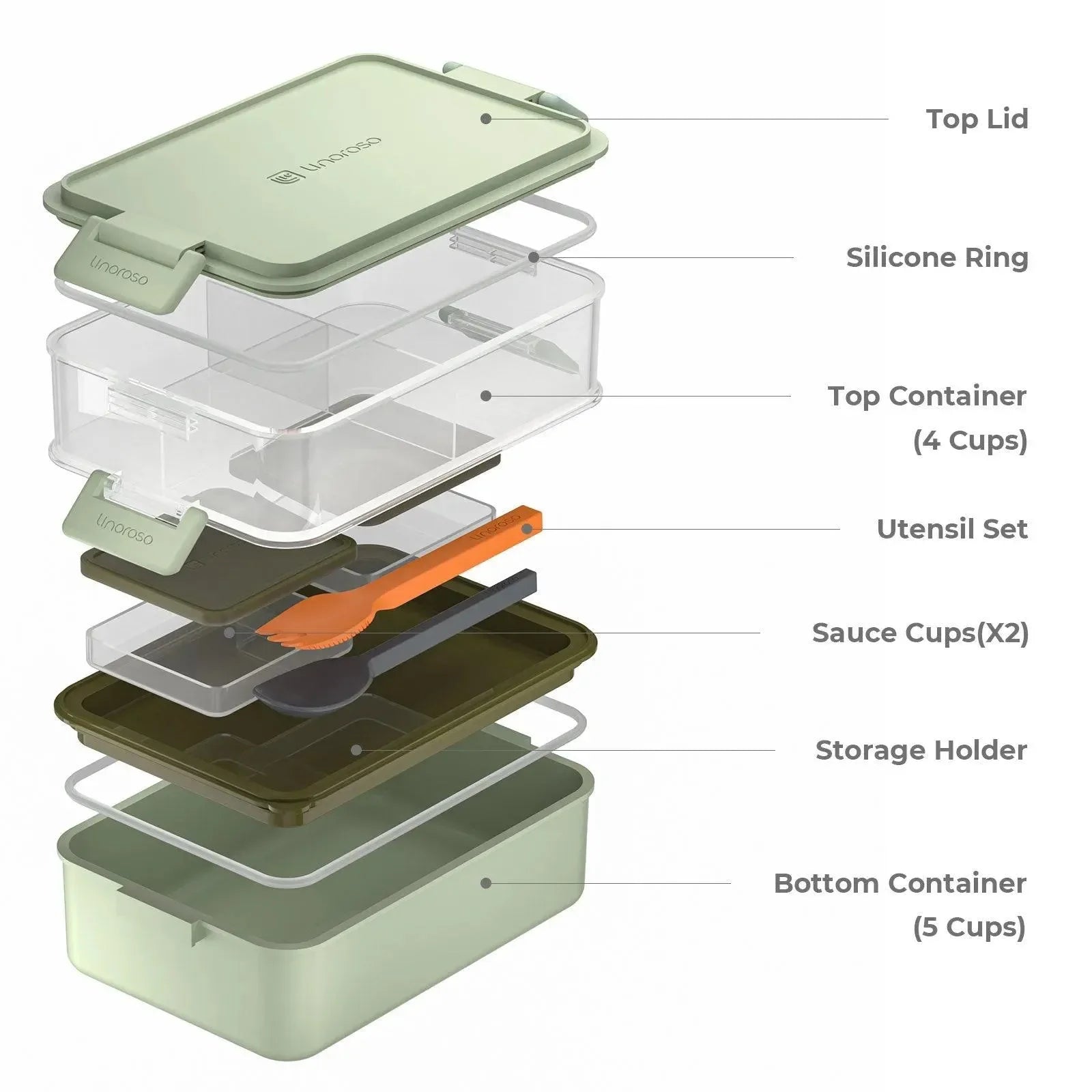 Linoroso Bento Box-Pale Mint