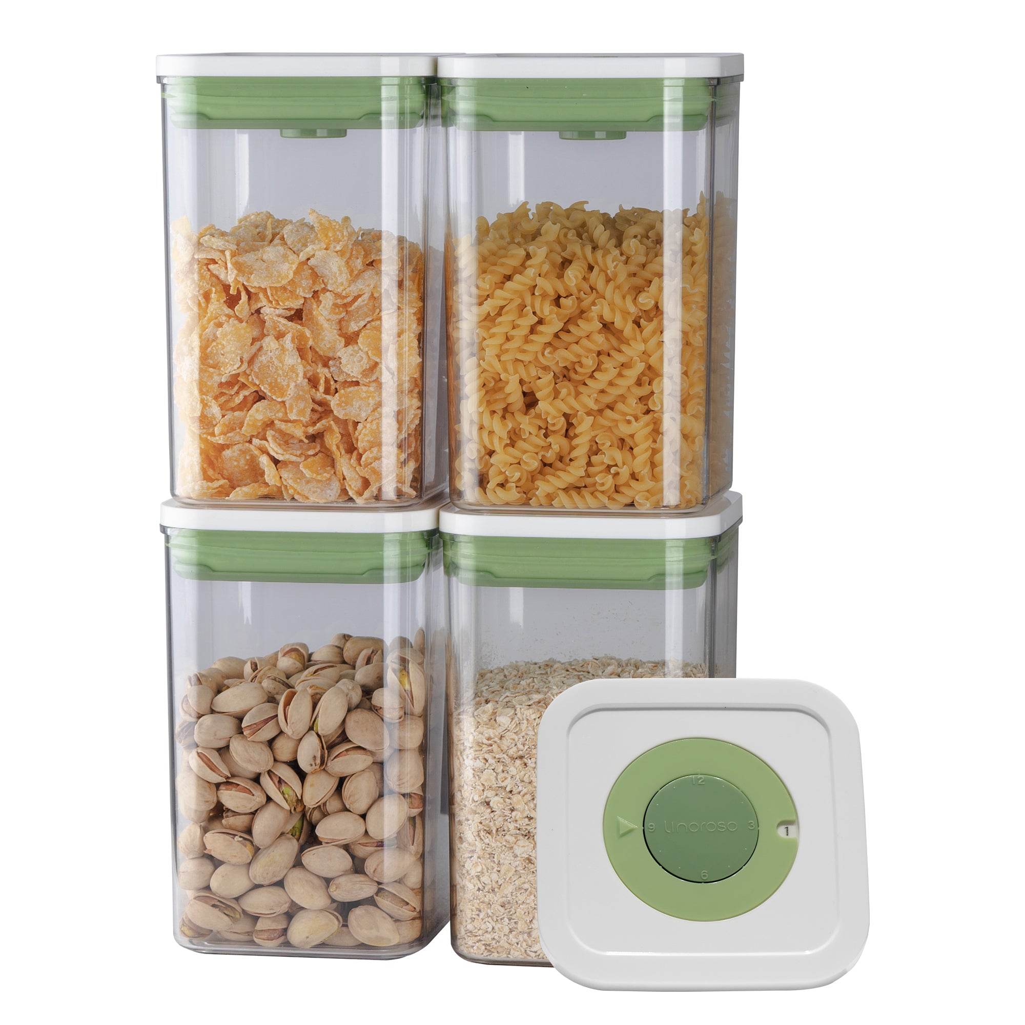 linoroso Food Storage Containers with Date Recording Lids-4 Pieces Set