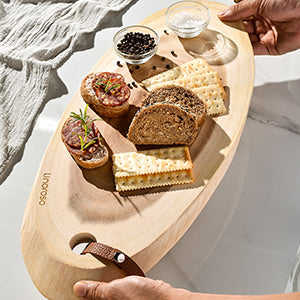 Linoroso Acacia Wood Server Board | Non-Split Solid Wood Construction