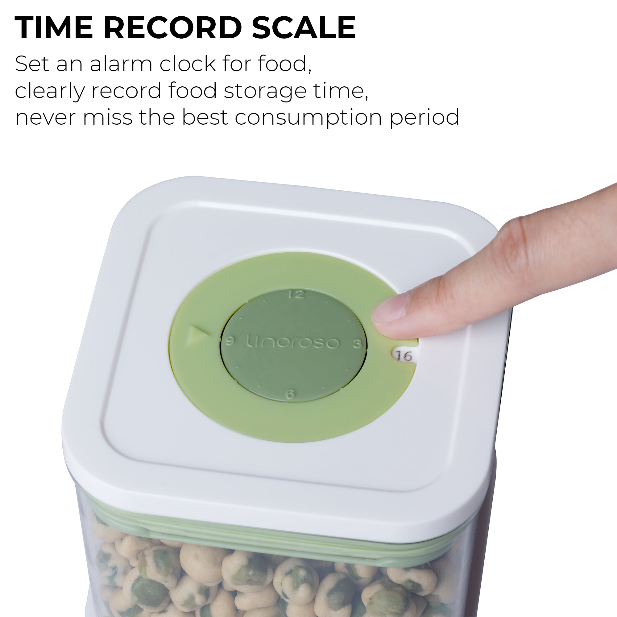 linoroso Food Storage Containers with Date Recording Lids-4 Pieces Set