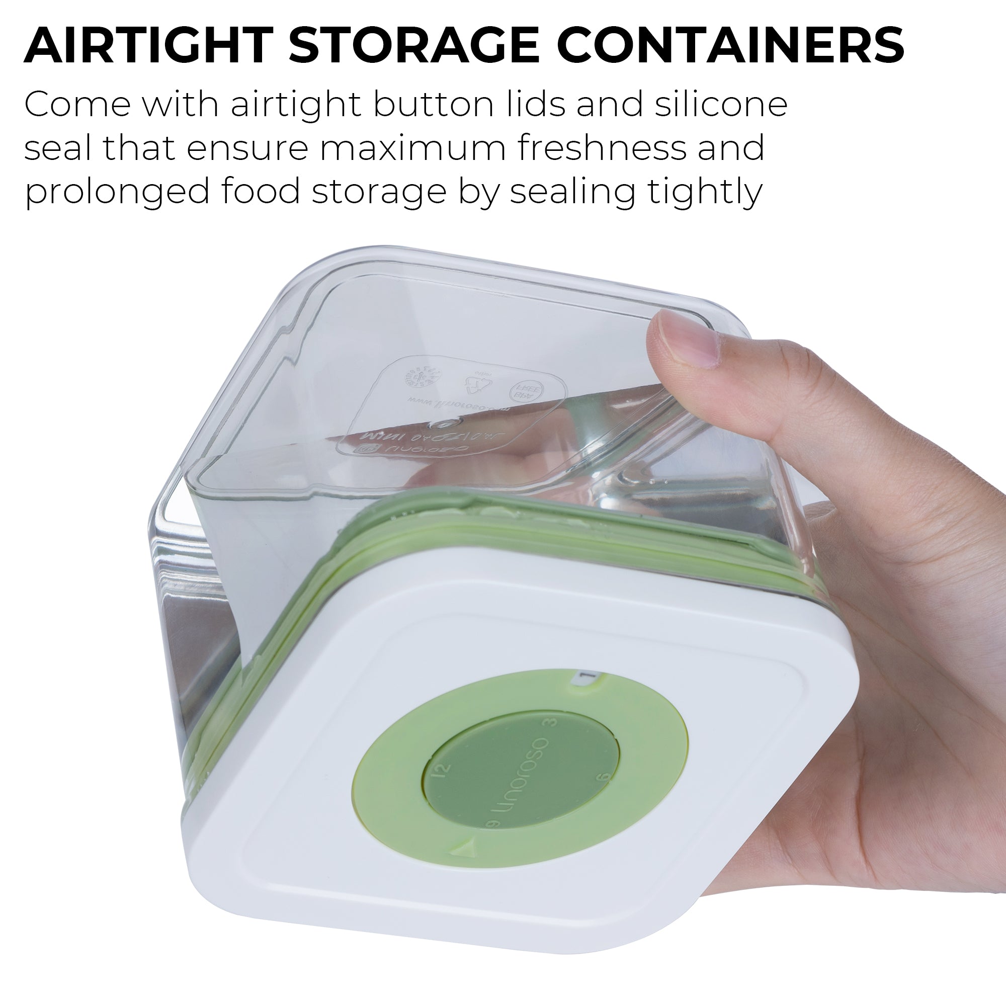 linoroso Food Storage Containers with Date Recording Lids-4 Pieces Set
