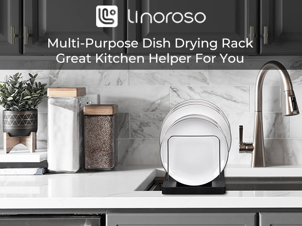 Dish Drying Rack, Detachable Dish Rack with Stainless Steel Dish Straight and Portable Drying Tray,