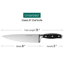 linoroso Paring Knife 3.5 inch Small Kitchen Knife with Elegant Gift Box, Sharp Forged German Carbon Stainless Steel Fruit Knife, Full Tang, Ergonomic Handle-Classic Series - Linoroso 