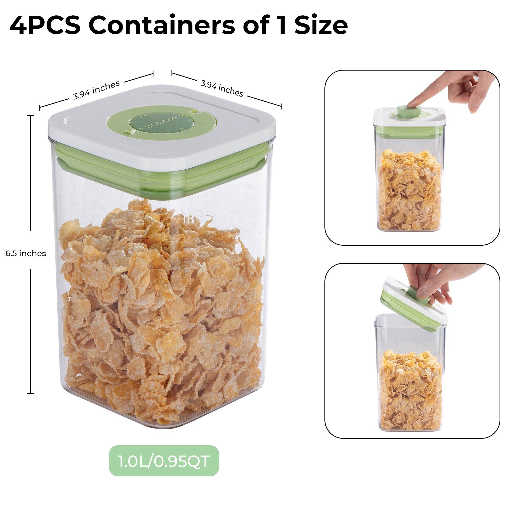 linoroso Food Storage Containers with Date Recording Lids-4 Pieces Set - Linoroso 