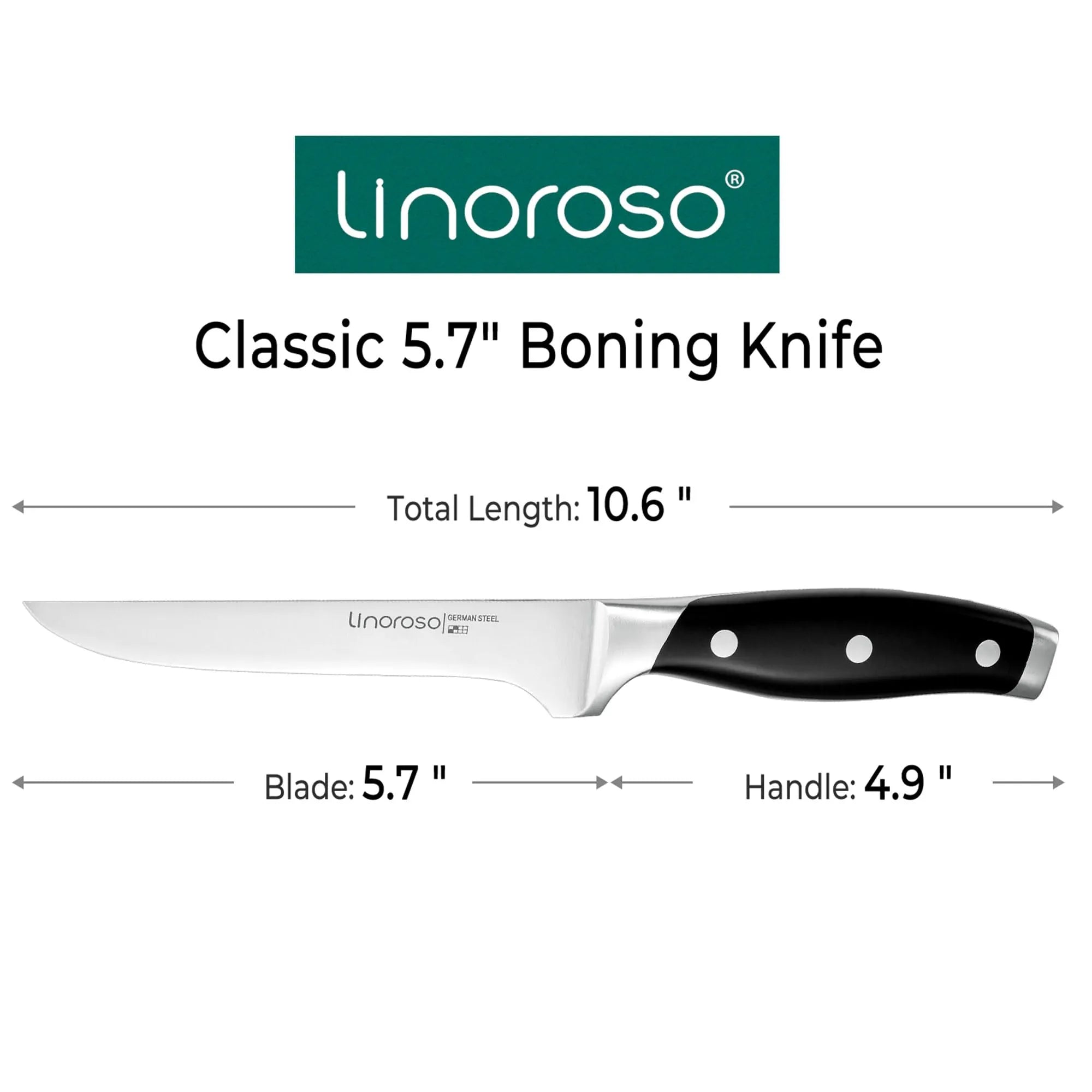 linoroso Paring Knife 3.5 inch Small Kitchen Knife with Elegant Gift Box, Sharp Forged German Carbon Stainless Steel Fruit Knife, Full Tang, Ergonomic Handle-Classic Series - Linoroso 