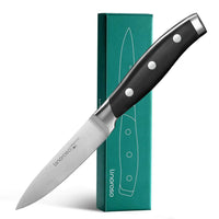 linoroso Paring Knife 3.5 inch Small Kitchen Knife with Elegant Gift Box, Sharp Forged German Carbon Stainless Steel Fruit Knife, Full Tang, Ergonomic Handle-Classic Series - Linoroso 