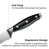 linoroso Paring Knife 3.5 inch Small Kitchen Knife with Elegant Gift Box, Sharp Forged German Carbon Stainless Steel Fruit Knife, Full Tang, Ergonomic Handle-Classic Series - Linoroso 