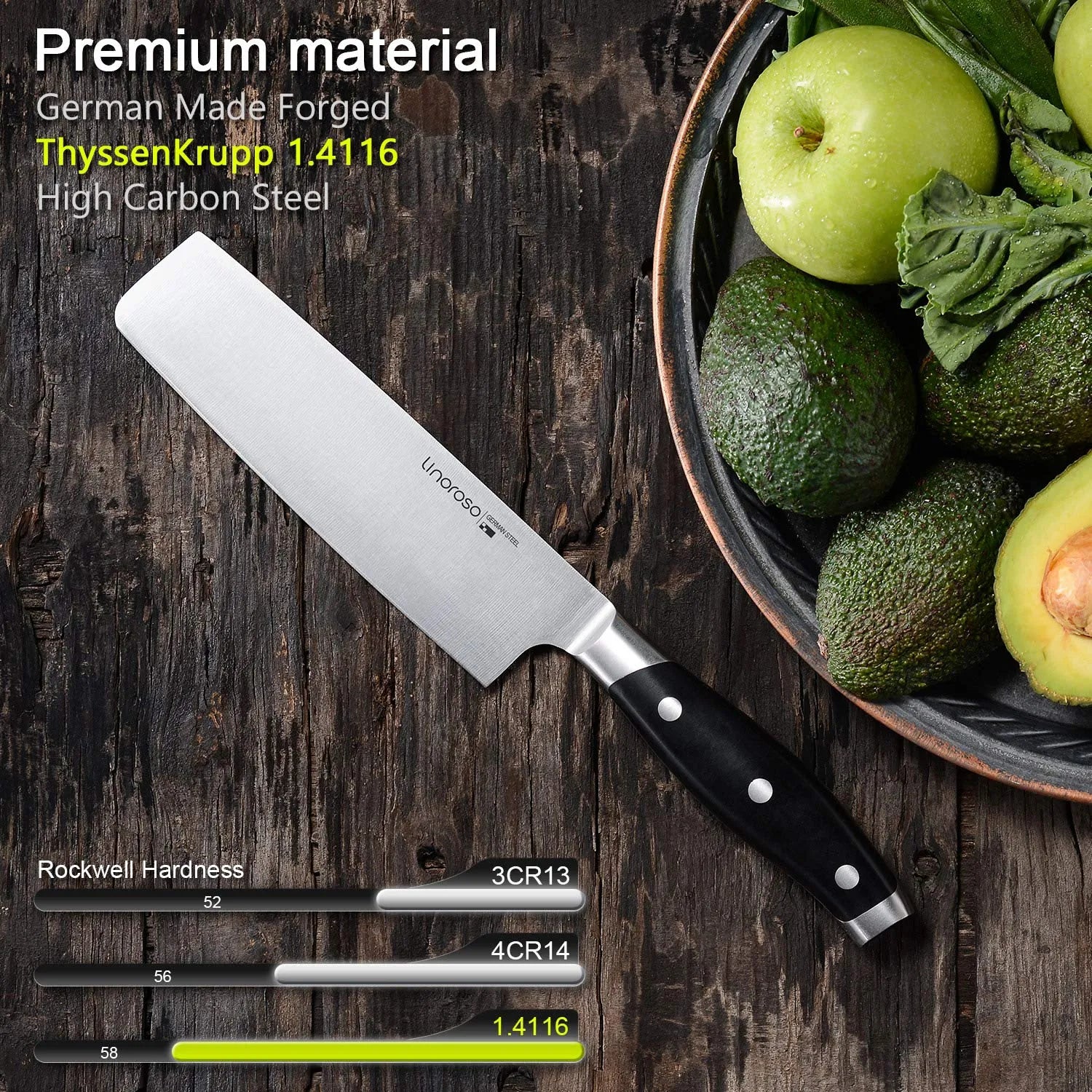 linoroso Paring Knife 3.5 inch Small Kitchen Knife with Elegant Gift Box, Sharp Forged German Carbon Stainless Steel Fruit Knife, Full Tang, Ergonomic Handle-Classic Series - Linoroso 