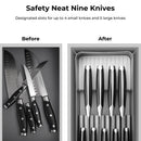 Linoroso Knife Drawer Organizer With In-Drawer Knife Block for 9 Knives