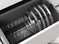 Pot and Lid Drying Organizer Rack, Adjustable Kitchen Holder for Pot Lids