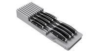Linoroso Knife Drawer Organizer With In-Drawer Knife Block for 9 Knives