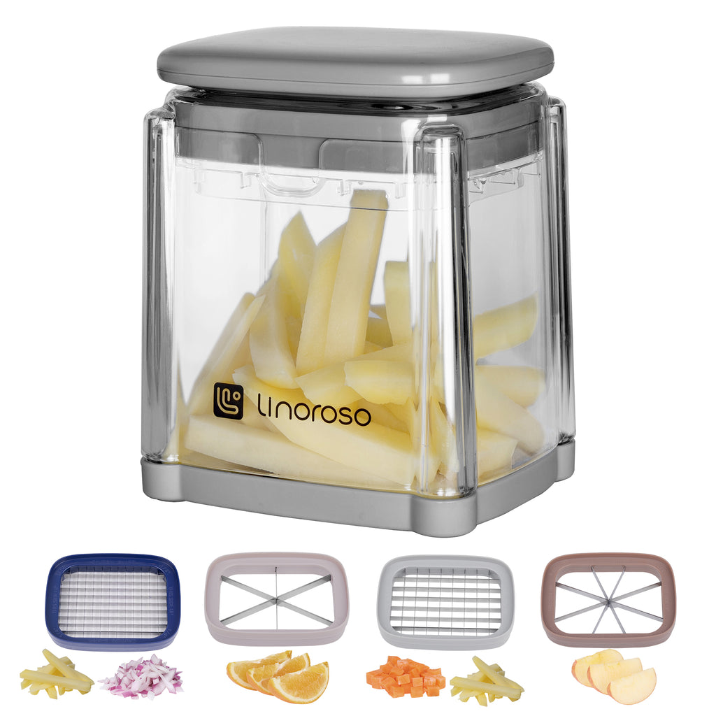 Linoroso French Fry Cutter, 4-in-1 Multi-functiona