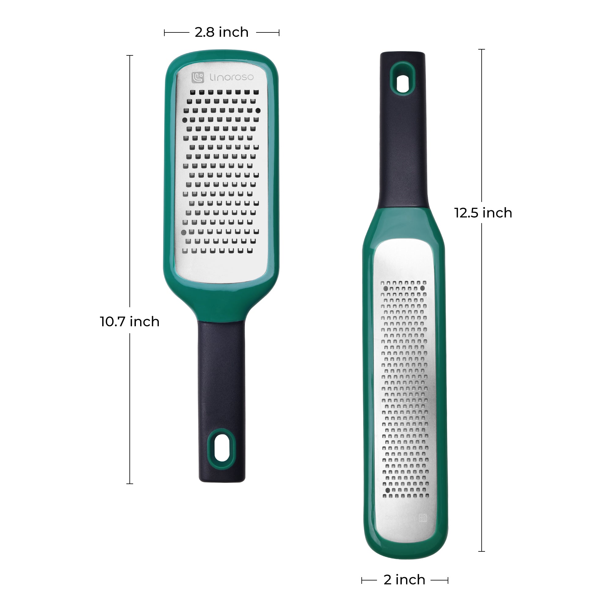 linoroso Lemon Zester & Cheese Grater Set of 2 - Kitchen Handheld Grater Tool