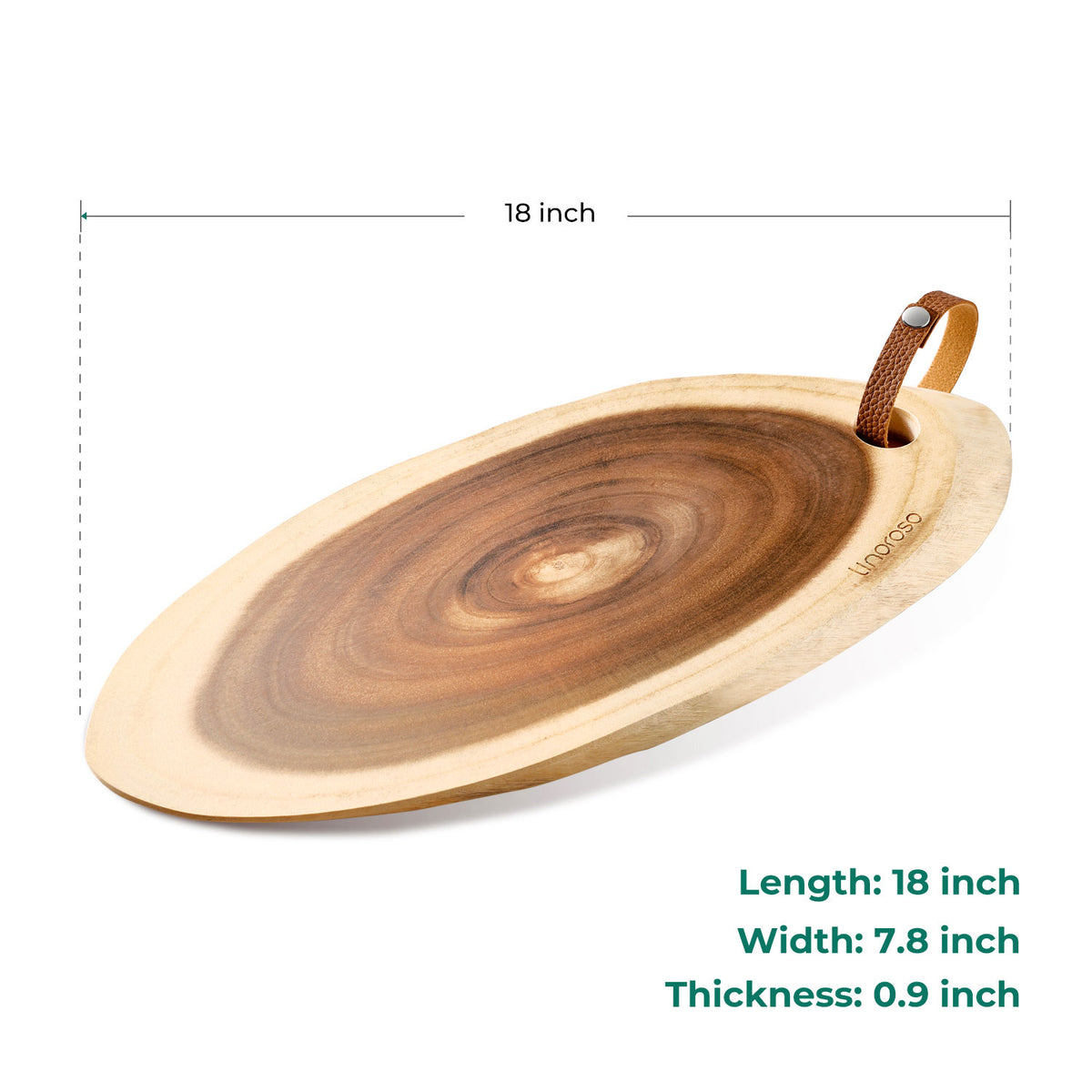 Linoroso Acacia Wood Server Board | Non-Split Solid Wood Construction