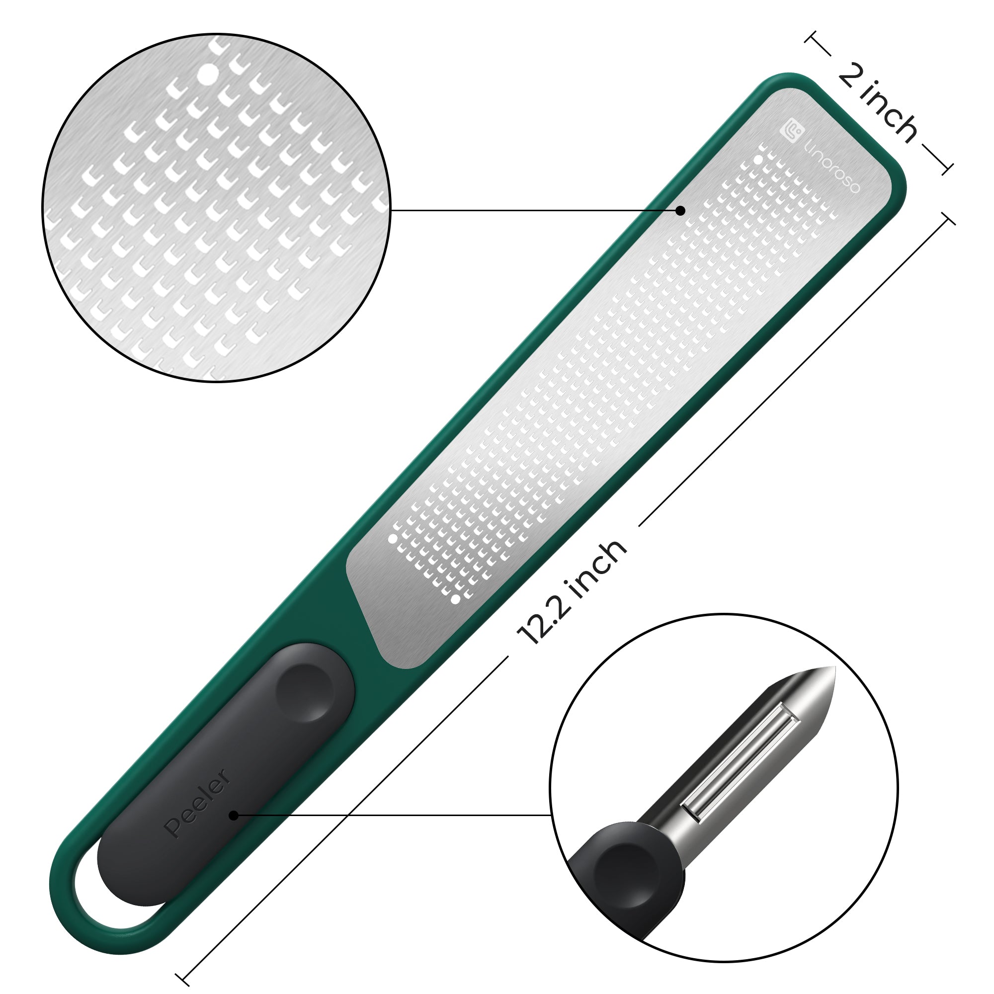 linoroso Lemon Zester & Peeler 2 in 1, Multifunction Kitchen Tool