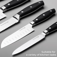 Linoroso 5-Piece All-Purpose Kitchen Knife Set with 16" Magnetic Wall Holder