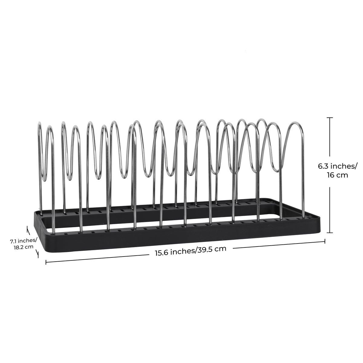 Pot and Lid Drying Organizer Rack, Adjustable Kitchen Holder for Pot Lids