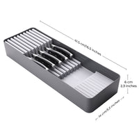 Linoroso Knife Drawer Organizer With In-Drawer Knife Block for 9 Knives